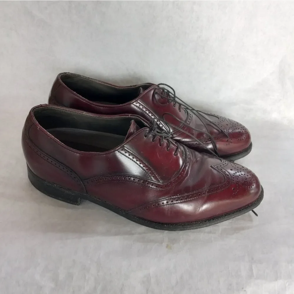 Vintage DEXTER Select Brown/Cherri Leather Lace Up Shoes Size 9